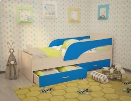 Кровать детская Кроха Дуб + синий