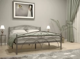 Кровать Морена Металл, 160х190 мм, Серый муар, Серый муар, 1630