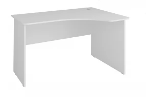 Стол компьютерный Алешка угловой (левый) ЛДСП, Белый с тиснением, Белый